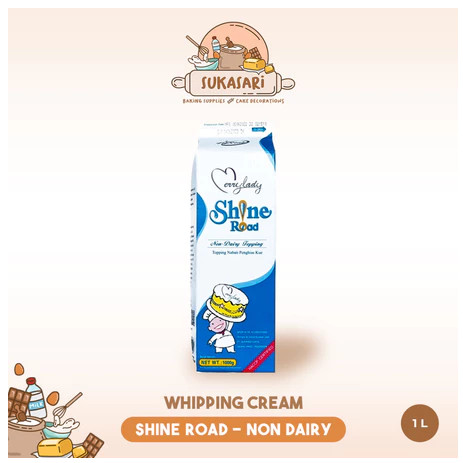 Shine Road 1 Lt Non Dairy Whipping cream  Whipped Krim Kocok 1 Liter non dairy whip cream topping 1k