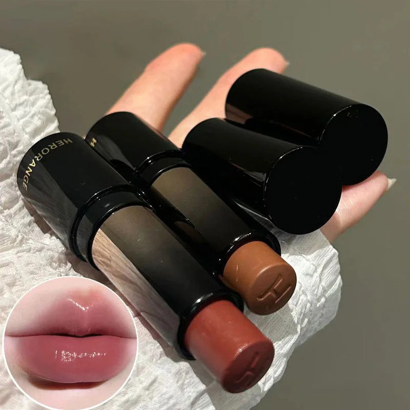 HERORANGE~ Lipstik Ringan Saturasi Rendah Stik Serbaguna Melembapkan Putih Alami Lipstik Cermin