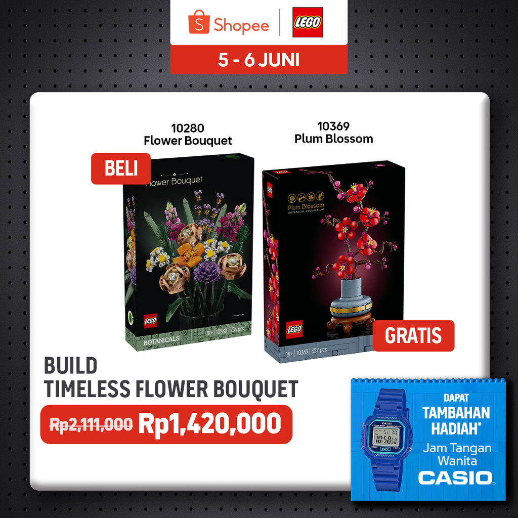 LEGO Bouquet Bundle - LEGO Botanicals 10280 Flower Bouquet + LEGO Botanicals 10369 Plum Blossom