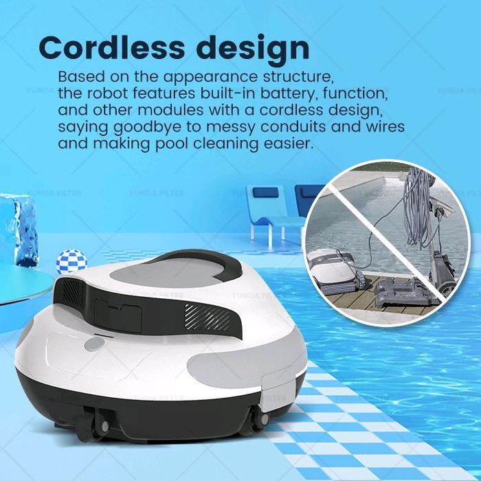 Smart Cordless Robotic Pool Cleaner Automatic Pool Vacuum Cleaner