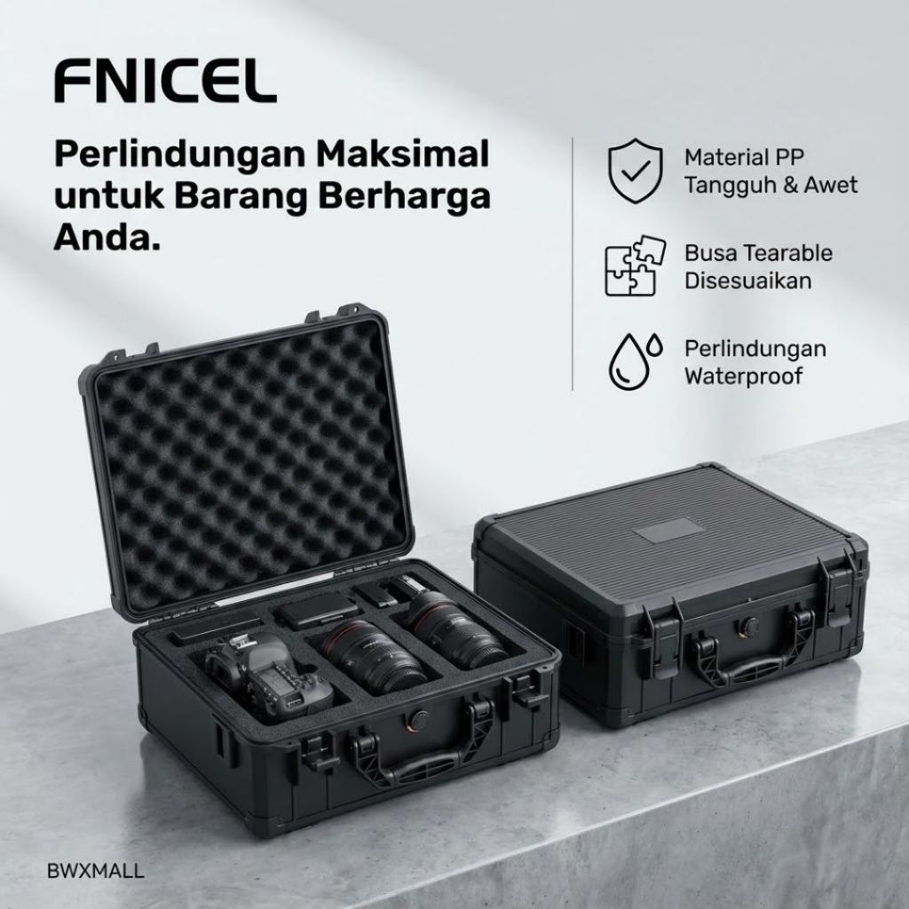 Box Koper Perkakas FNICEL DT-57 Hardcase Kamera Waterproof Anti Air Debu | Tool Box Storage Containe