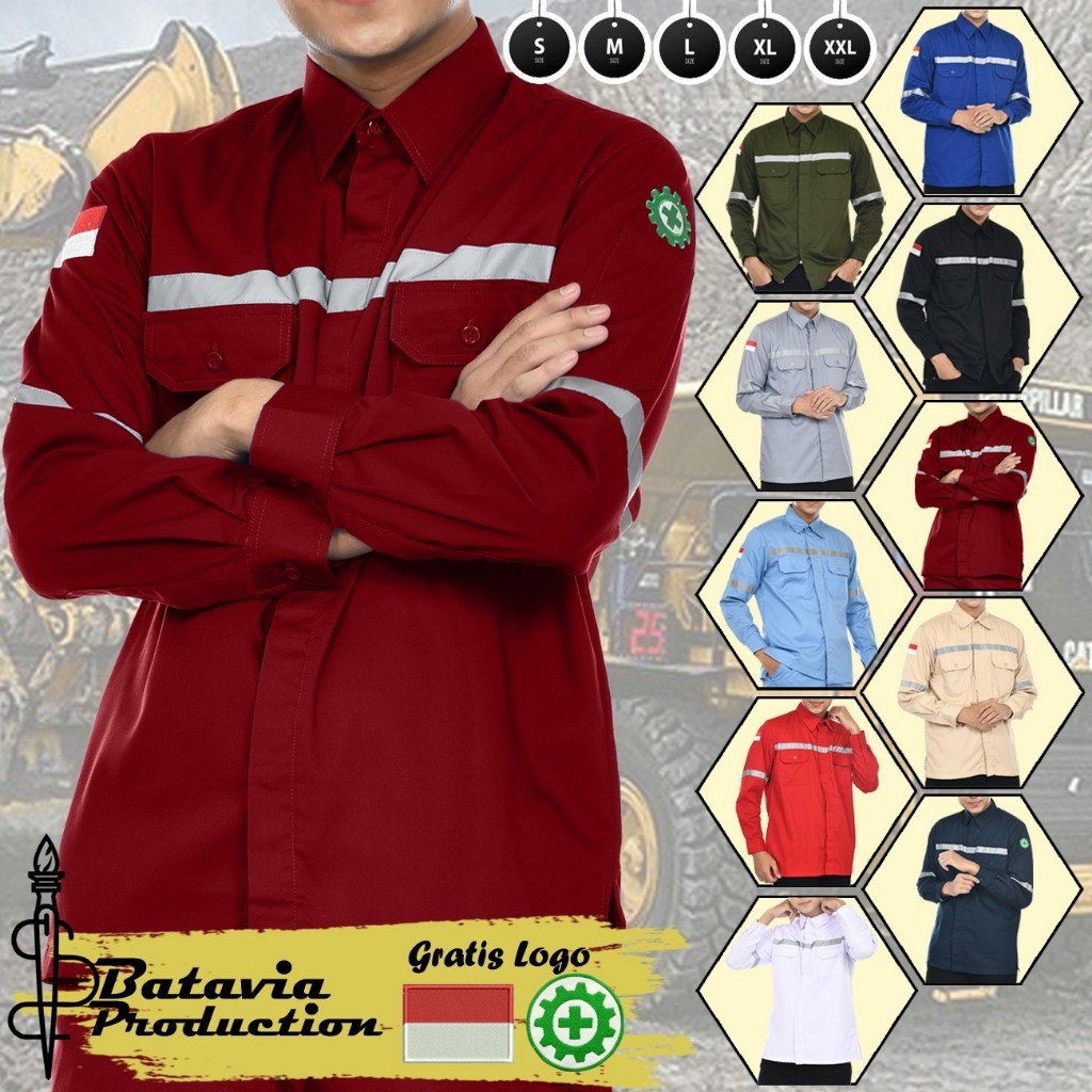 ROROHAJA Wearpack Safety K3 Proyek Tambang Baju Werpak Kemeja Sefti Werpack Seragam Kerja lapangan l