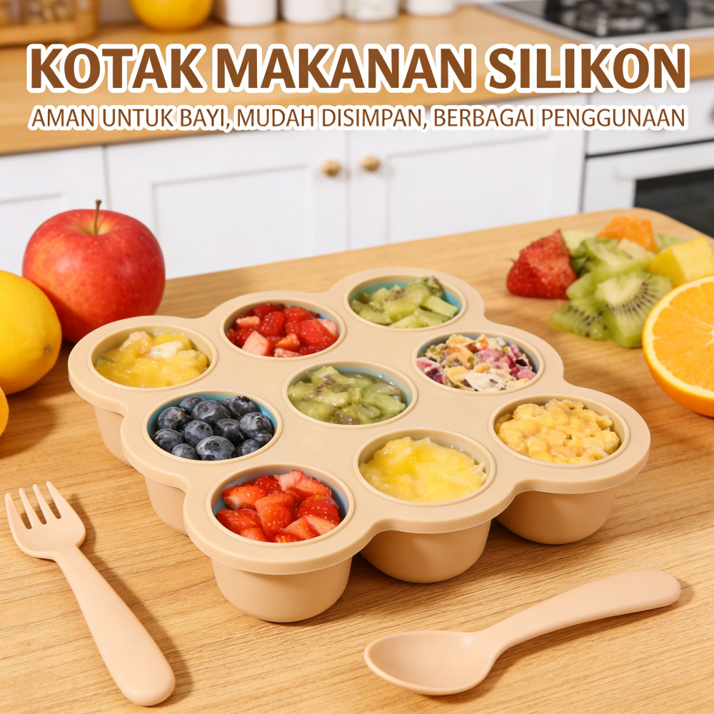 Kaldu Mpasi Bayi Freezer -Tempat Kaldu Mpasi Silicon -Cetakan Kaldu Mpasi Silikon -Penyimpanan Kaldu