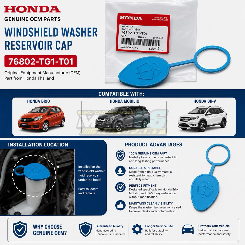 Tutup Tabung cadangan air wiper honda 76802-TG1-T01 Mobil Honda Brv Mobilio Brio