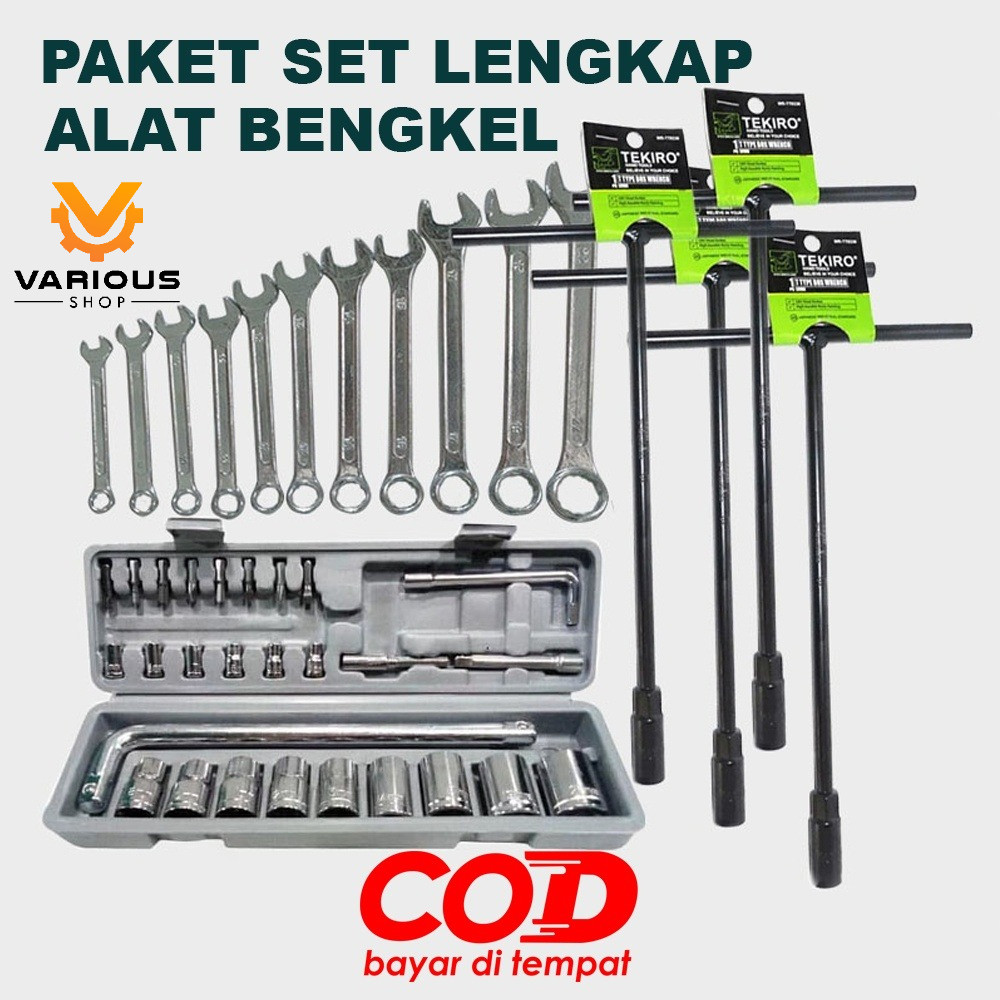 PROMO PAKET LENGKAP Bengkel 1 Alat Motor Kombinasi Original Ring Pas Motor Mobil Tools Set