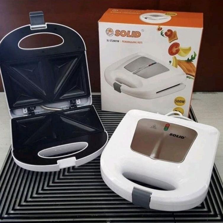 0Solid Toaster Pemanggang Jepit Roti Bakar Sandwich Sl-St 2001W / Sandwich Toaster St2001W Panggang