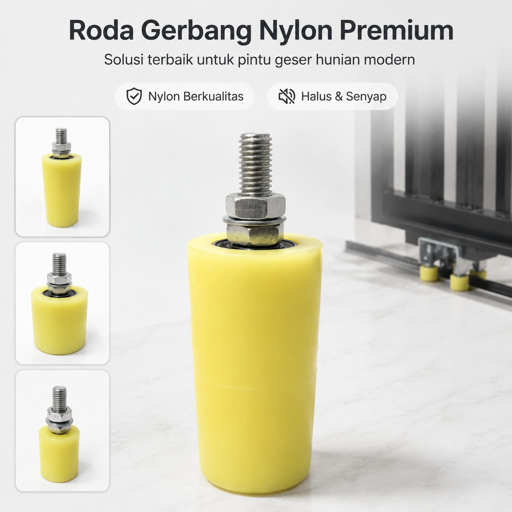 Roda Roller Nilon Roler Pintu Pagar Stainless Bearing Pintu noise Roller Pintu Pagar Tahan Lama Roll