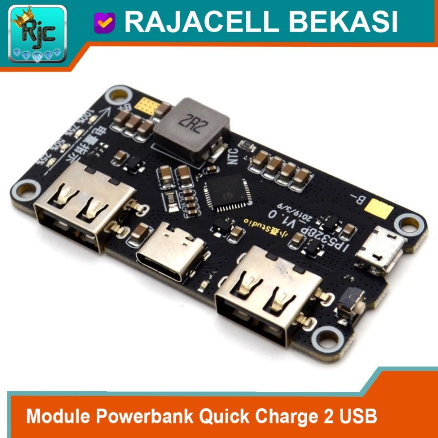 RJC IP5328P Module Powerbank Quick Charge 2 USB Fast Charging Qualcomm QC3