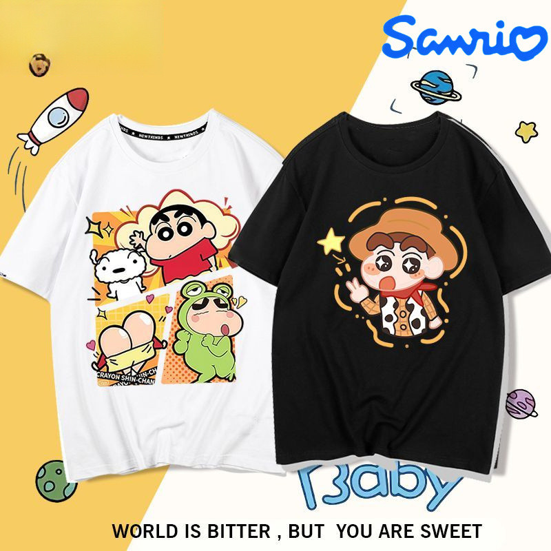 Sanrio Kaos Unisex Sinchan Tshirt Atasan Pria Wanita Sinchan Full Cotton Premium