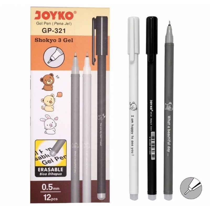 (1PACK) Pulpen Joyko Gel Hapus Shokyo 3 GP-321 0.5mm Eraseable/bisa dihapus
