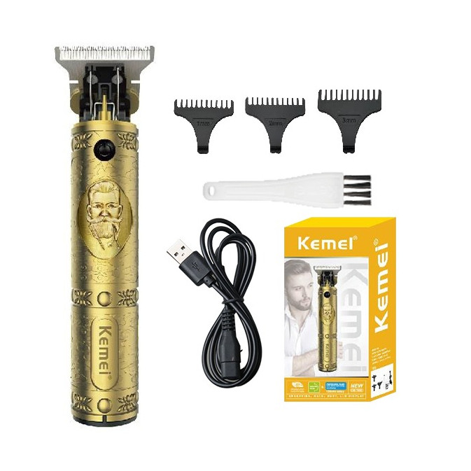Kemei Professional Electric Hair Clipper Precision Beard Trimmer Retro Relief Rechargeable Oil Head 