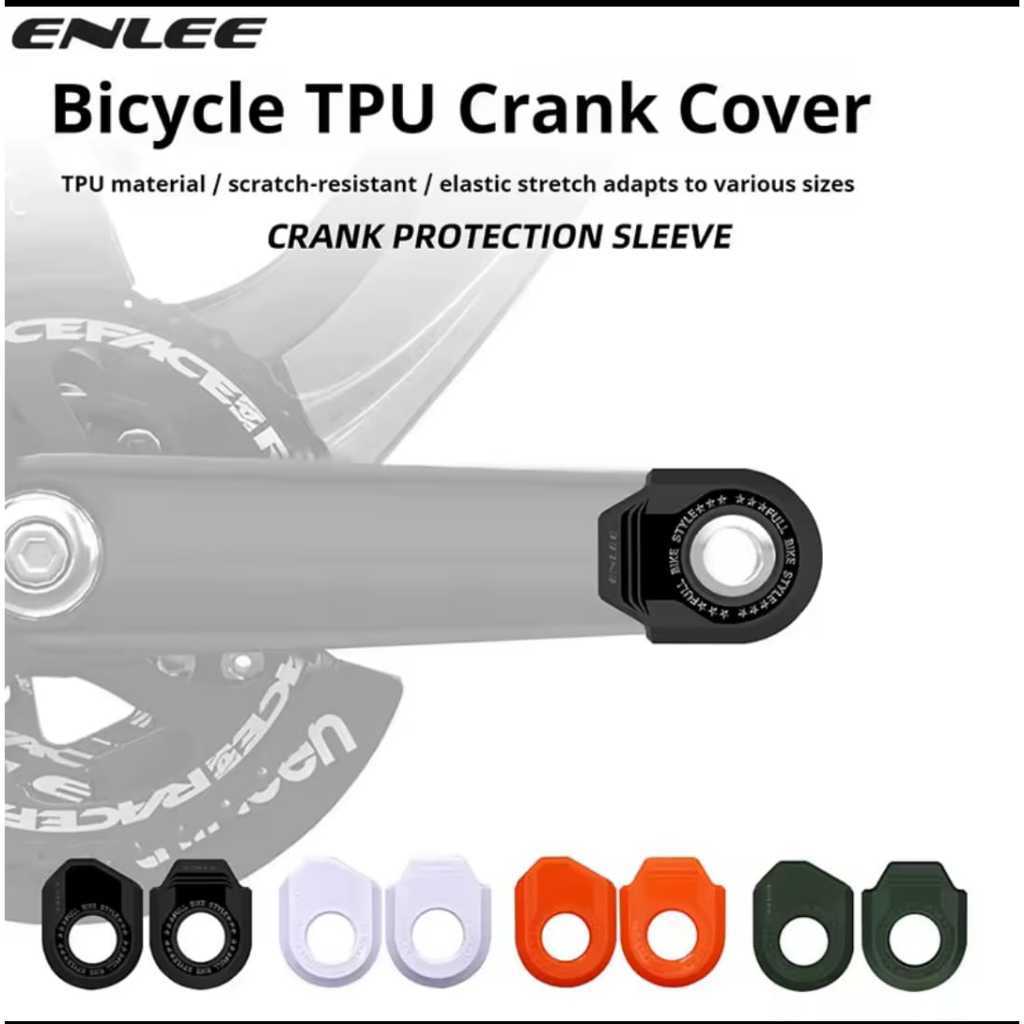 Foto Enlee Crank Guard Pelindung Cover Crank Arm Protector Hardshell TPU Material Sepasang untuk Sepeda