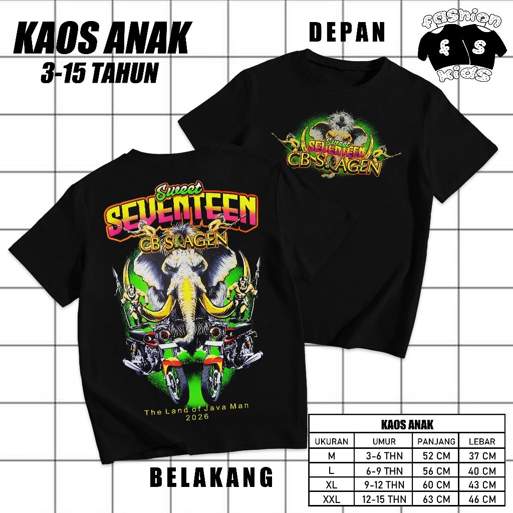 Kaos Anak Acara CB Sragen Sweetseventeen CB Sragen
