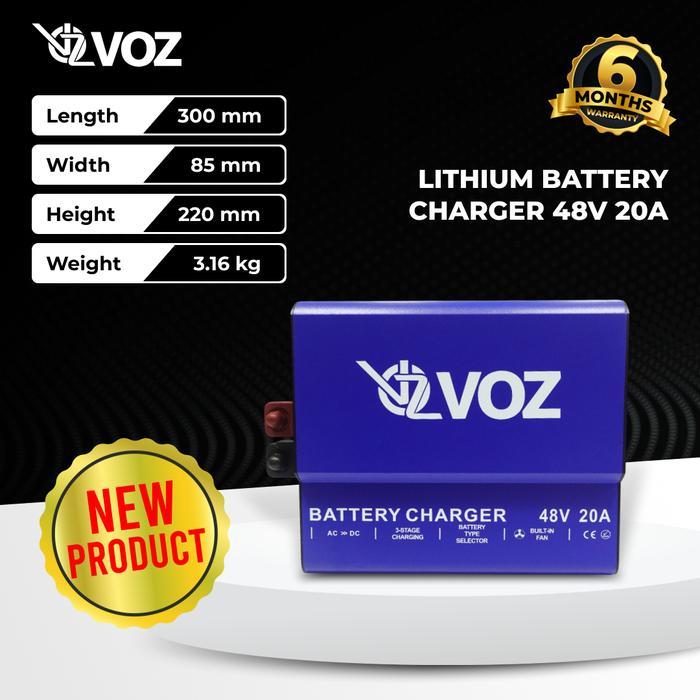VOZ LITHIUM BATTERY CHARGER 48V 20A | VOZ LITHIUM CHARGER 48V 20A | SMART CHARGER