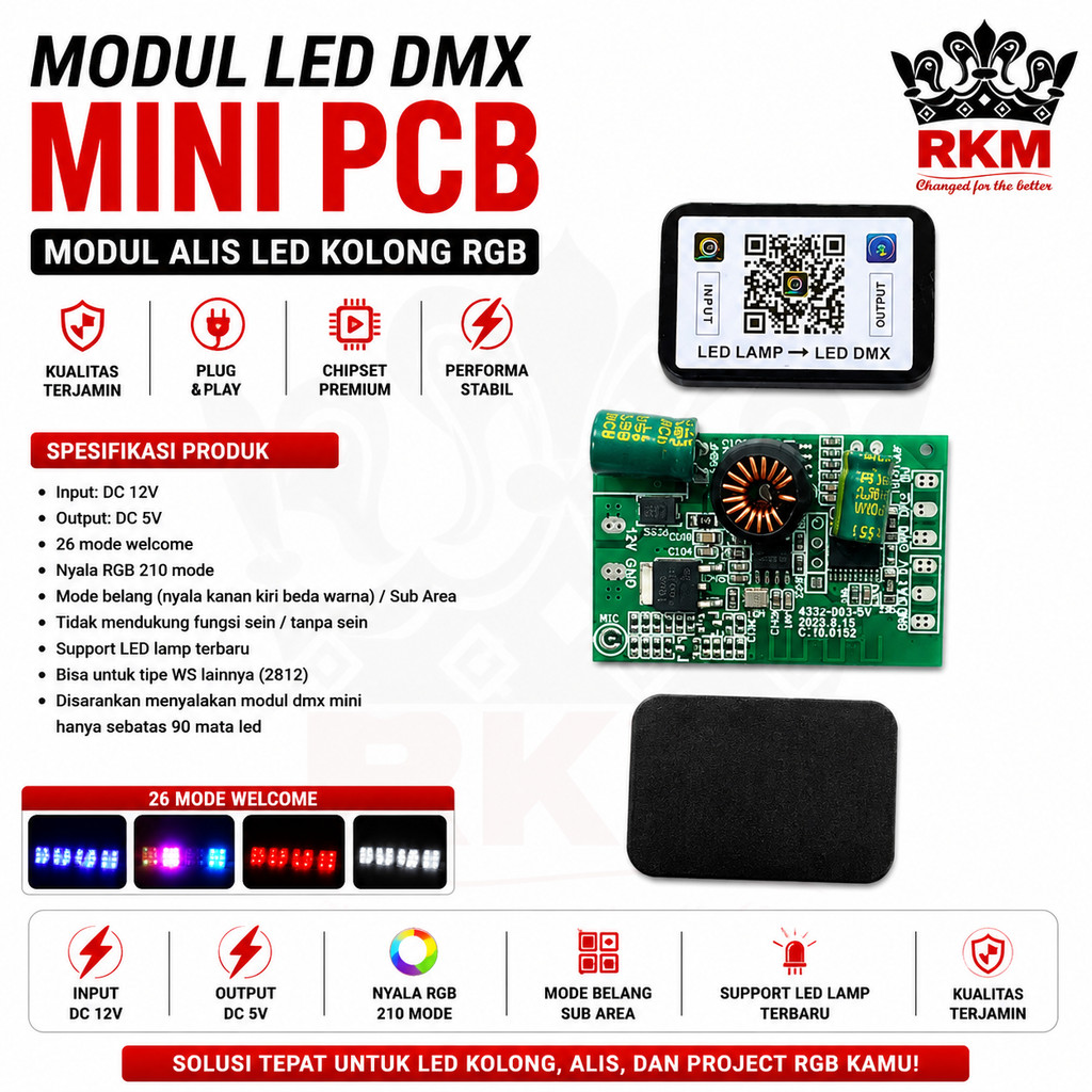 MODUL LED DMX MINI PCB MODUL ALIS LED KOLONG RGB