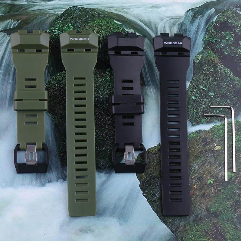 Resin black watchband Strap for Casio GBD-100 GBD-100-1 master replacement wristband high quality so