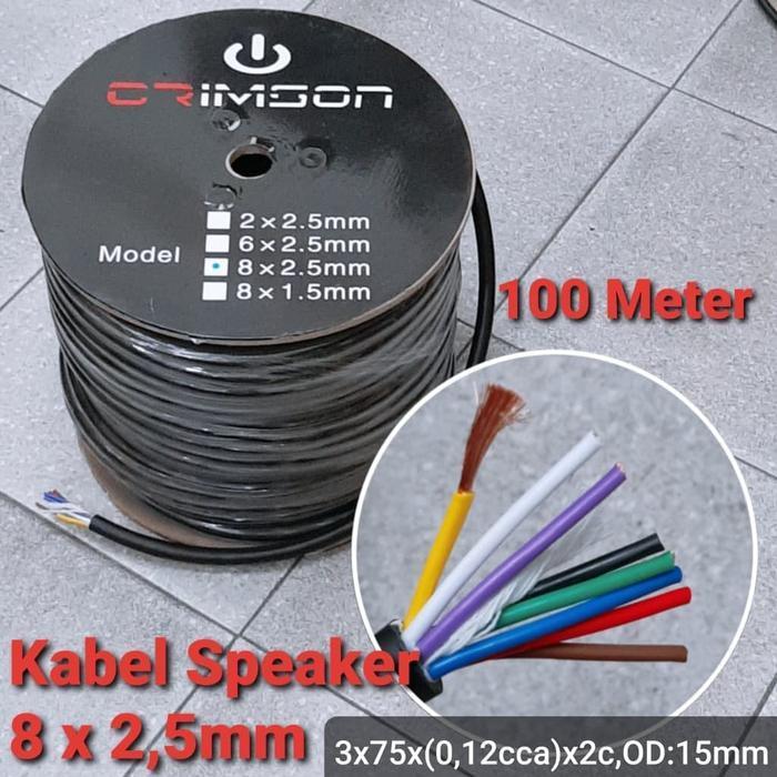 Kabel Speaker Isi 8 Ukuran 8 X 2.5 mm Panjang 100 Meter