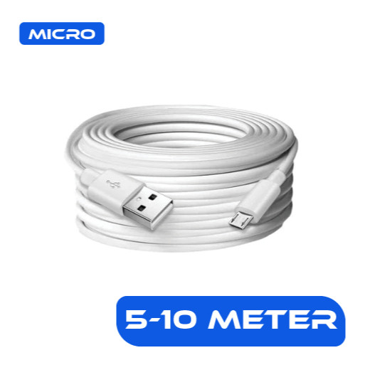 Kabel Charger CCTV Micro USB 5 - 10 Meter