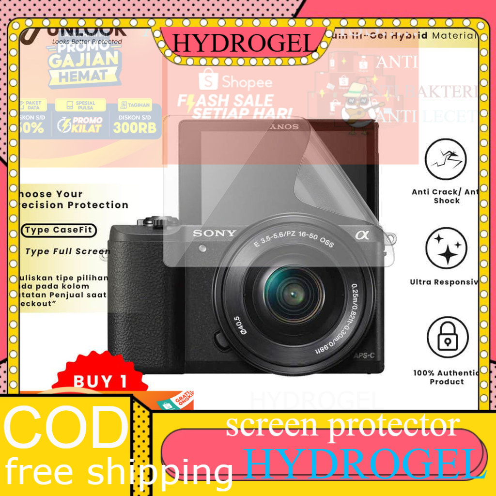 UNLOOK Hi-GEL HYBRID Hydrogel+ Pelindung Lentur for Sony A5100, A5000, A500 DSLR, A450 DSLR, A390L D