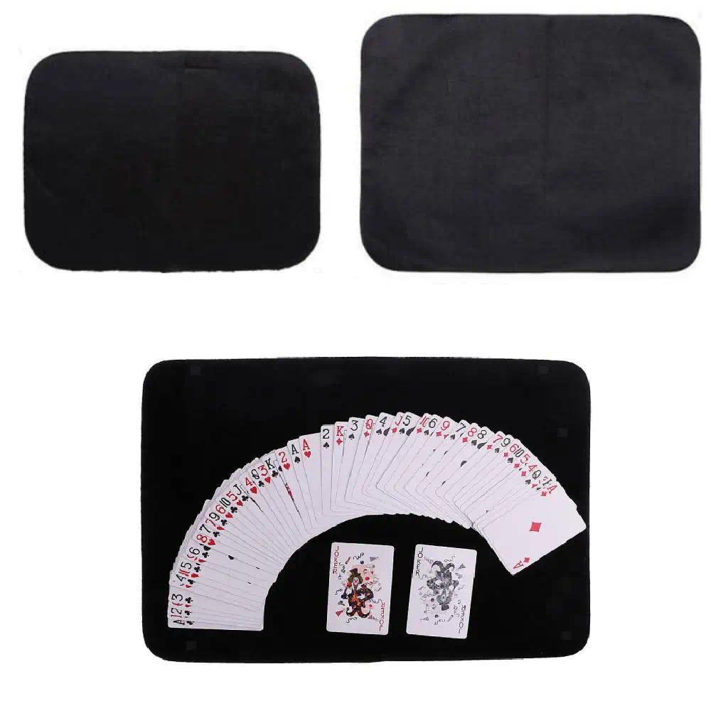 Alas Pertunjukan Sulap Close-Up Hitam, Alas Kartu Poker, Alat Peraga Sulap, Trik Sulap Koin, Hadiah 