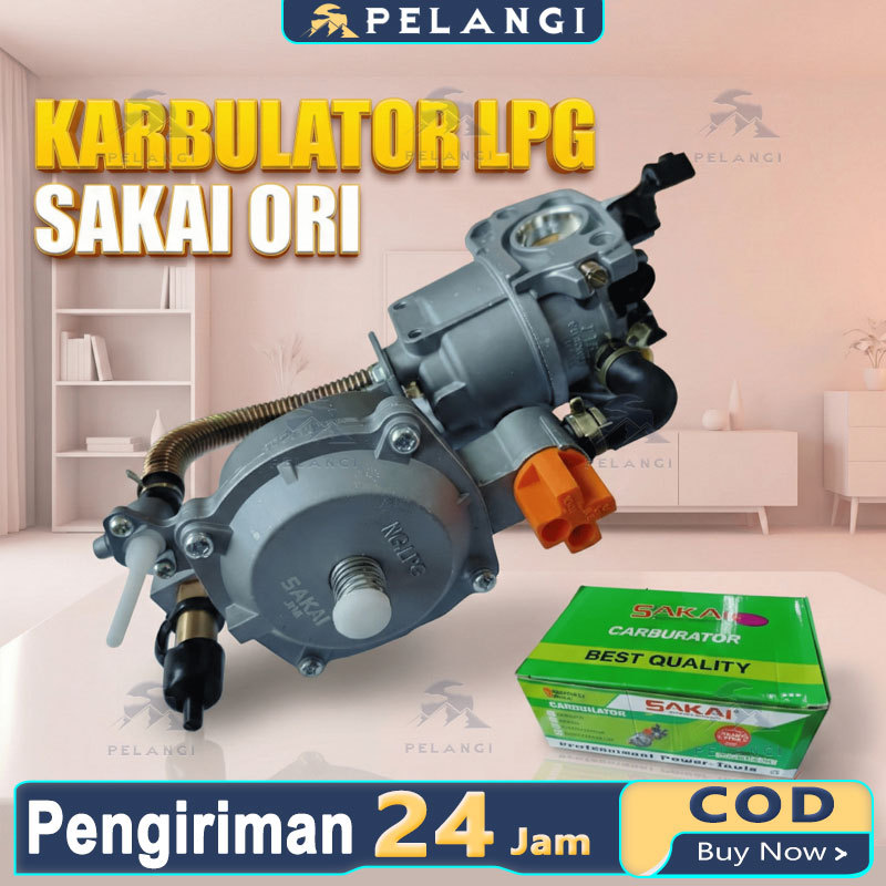 KARBULATOR LPG GX160 200 SAKAI/ KONVERTER KIT GENSET AIR HYBRID BENSIN KE LPG MURAH