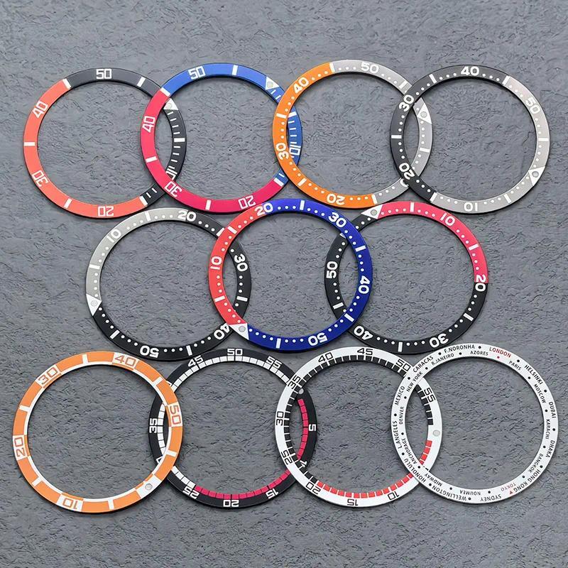 SXK007 Watch Bezel 38MM Flat Aluminum Bezel NH35 Case Ring Fits SKX007 SKX009 SRPD Case NH36 NH35 Mo