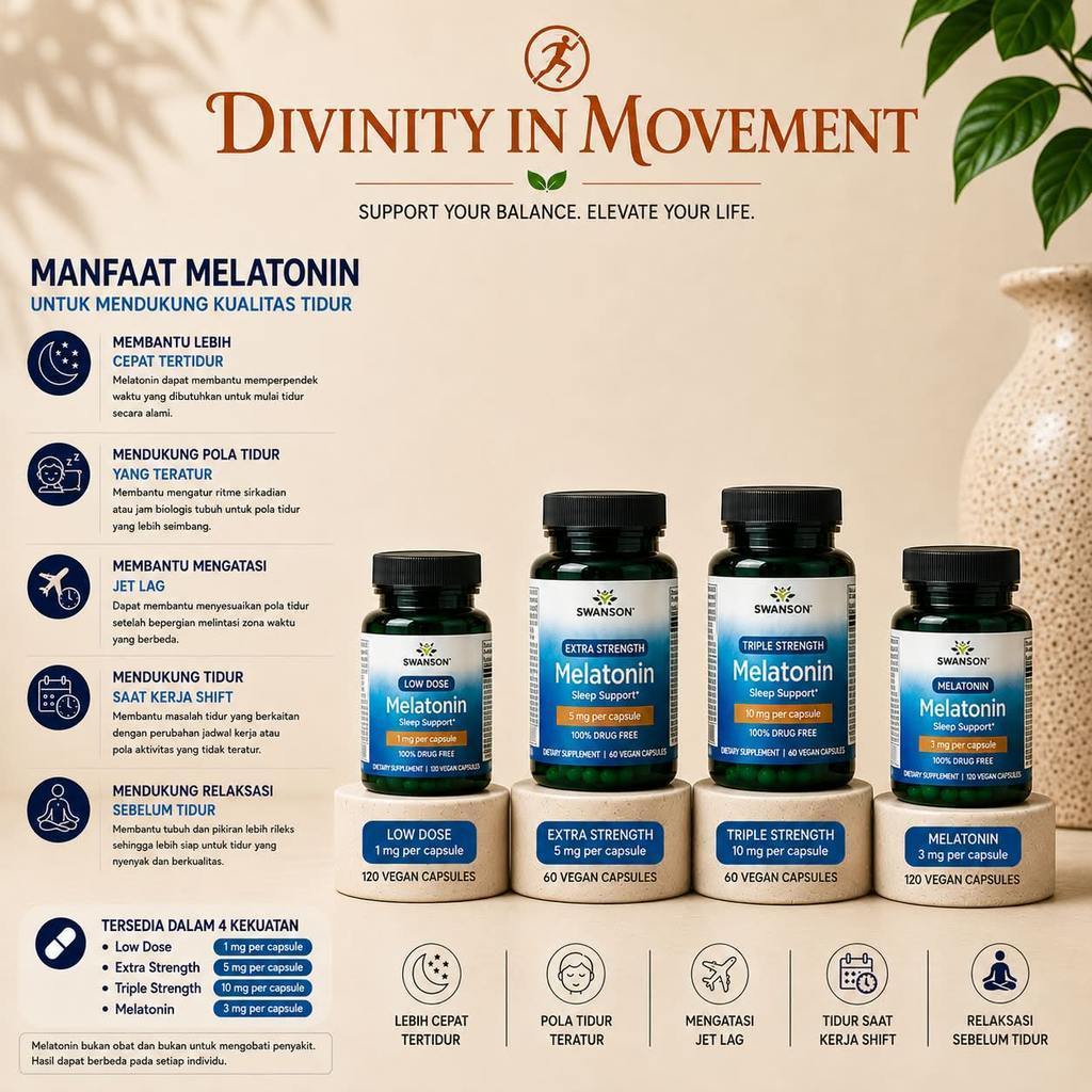 Swanson Melatonin & Melatonin Triple Strength Original USA