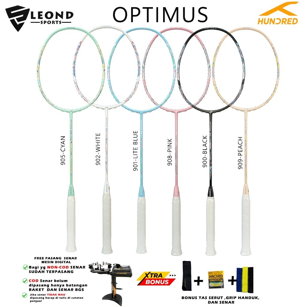Raket Badminton Hundred Optimus Original Raket Hundred Optimus