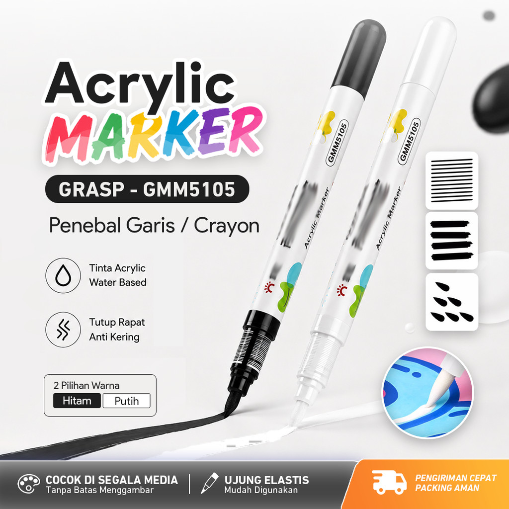 GRASP Acrylic Marker GMM5105 Water Based Spidol Acrylic Pen Drawing DIY