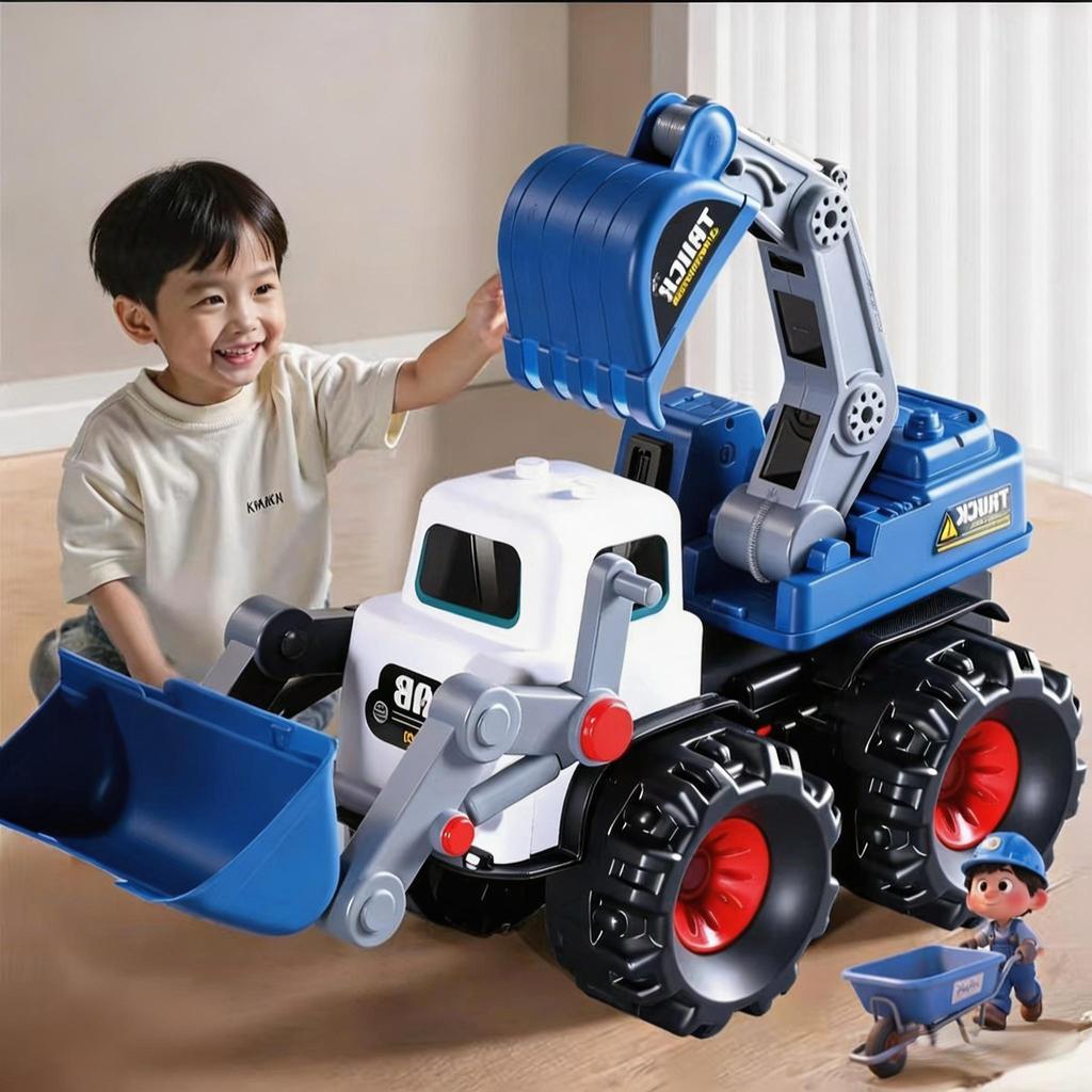 Mainan Anak Truk Besar Dump Mobil Konstruksi Excavator Truck Large Mainan Simulasi Bulldozer Traktor