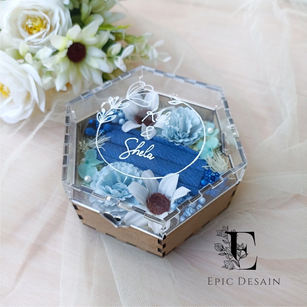 Tempat Cincin | Kotak Cincin Tunangan | Box Cincin Pernikahan | Ring Box Rustic | MDF