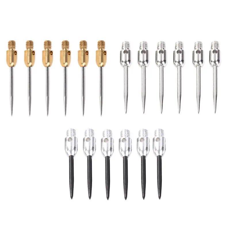 77HC 6 Pieces Professional Replaceable  Steel Tip 2BA Thread Darts Needle Accessory Steel Tips Point