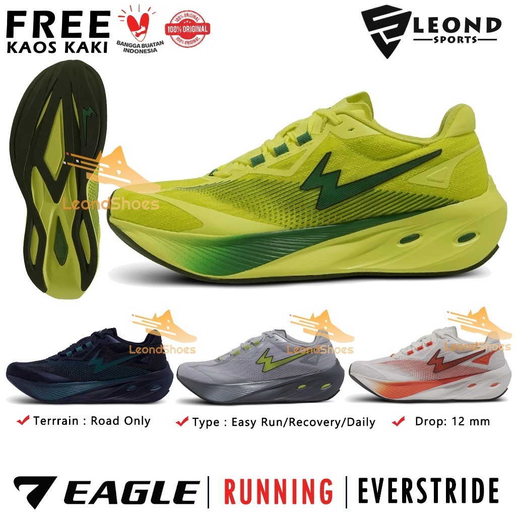 Sepatu Running Eagle Everstride DT Terbaru Sepatu Lari Easy Run Recovery Daily Run Merk Eagle