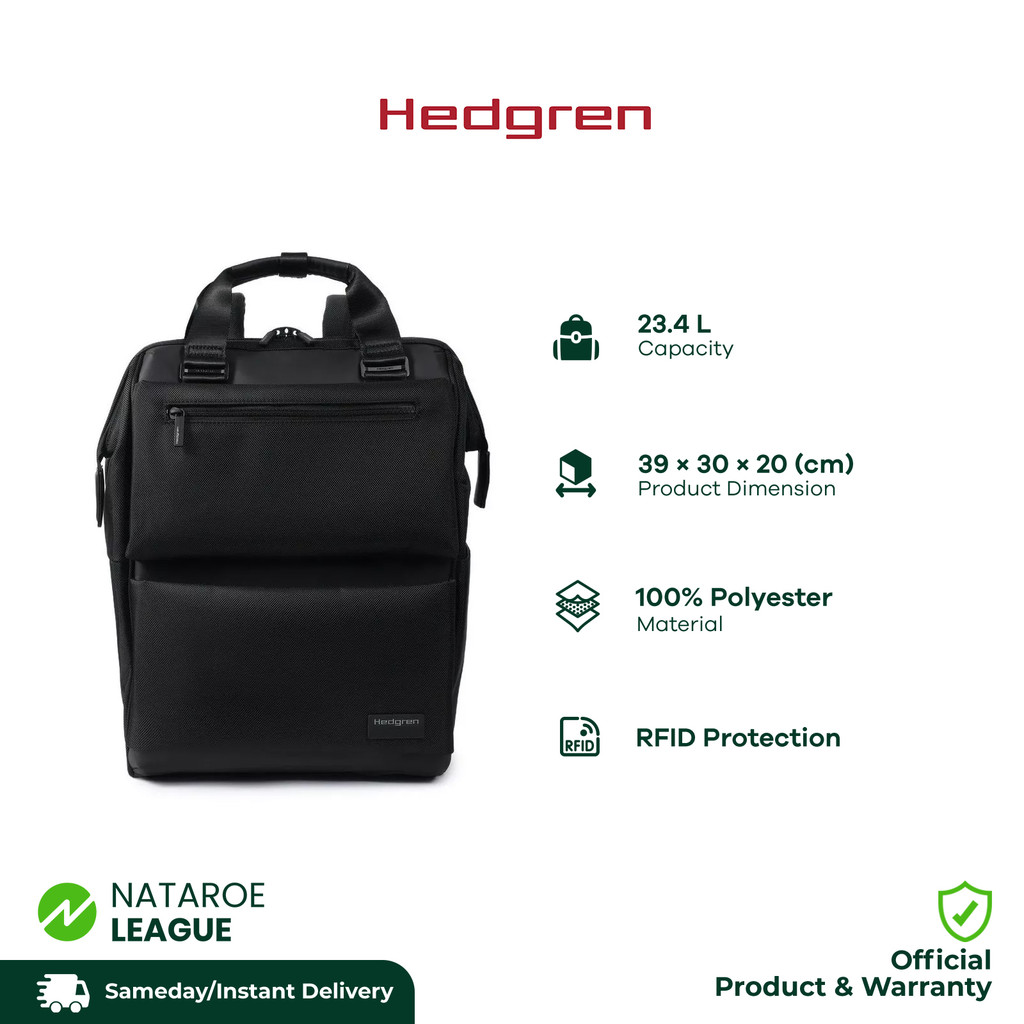 Hedgren Next Clip | Backpack + RFID - Black