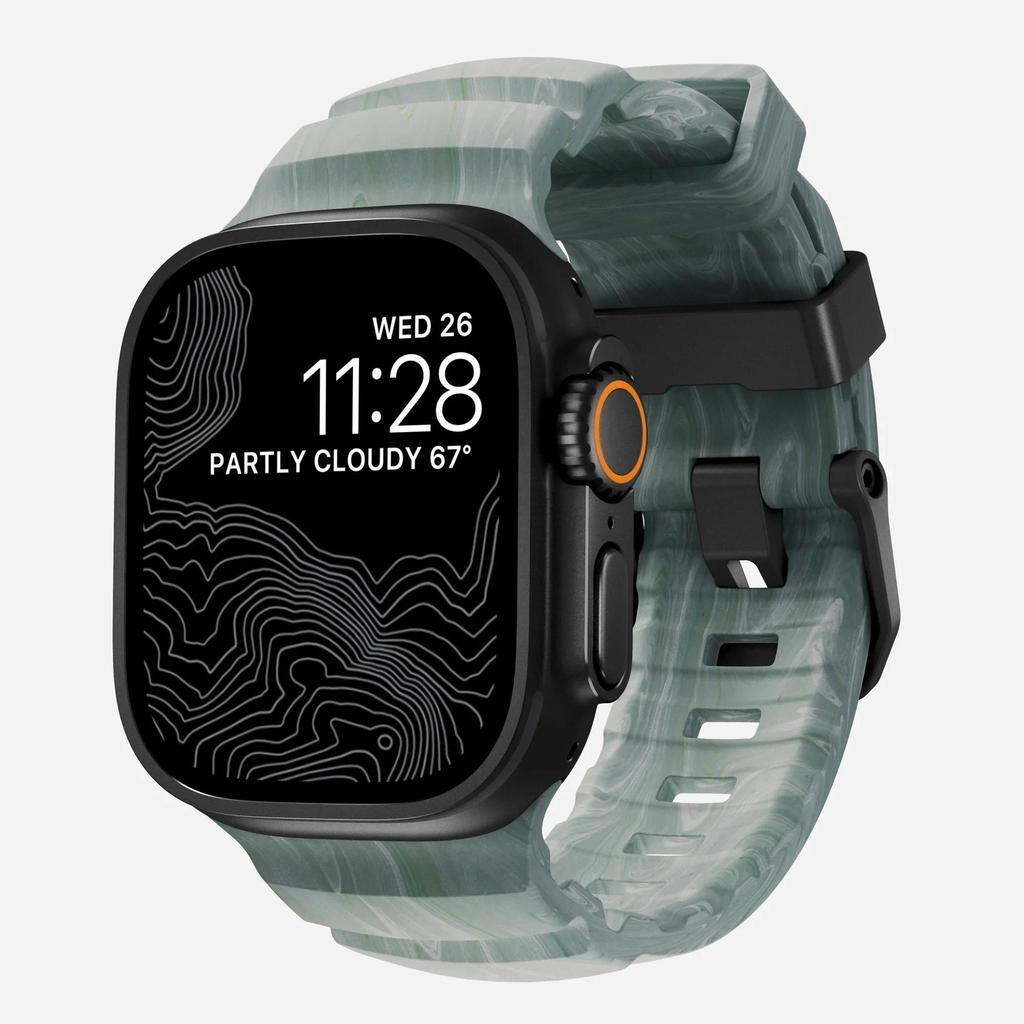 NOMAD Rocky Point Watch Band Natural Titanium Hardware FKM Fluoroelastomer Rubber Waterproof for App