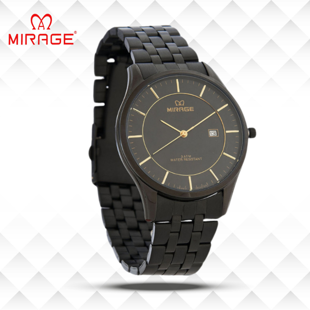 Mirage Jam Tangan Original Pria Analog 8544 M Black Original Stainless