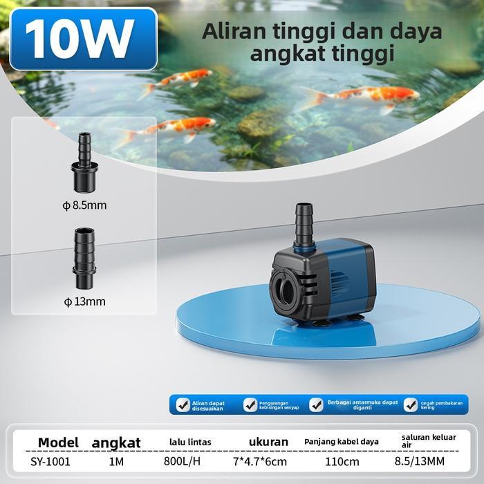 Pompa Air Kolam Ikan Profesional Fish Tank Water Pump- Penggunaan Ganda (Darat & Kolam / Akuarium), 