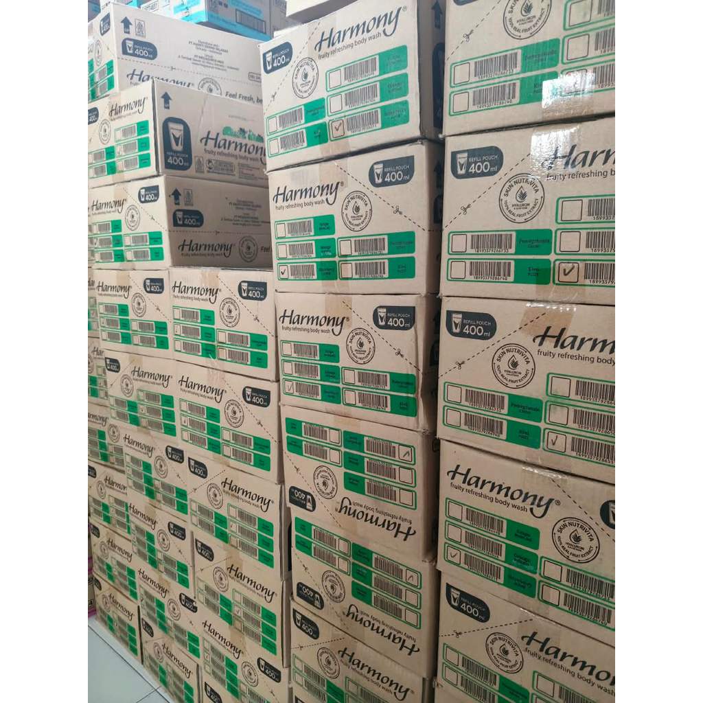 (KARTON) HARMONY Sabun Mandi Cair Wangi Buah - Neto 400ml