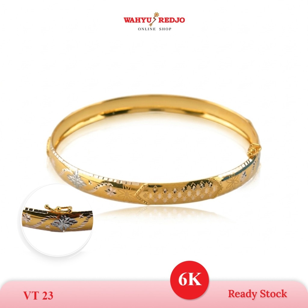WAHYU REDJO - GELANG EMAS 6K  MODEL BANGKOK STYLISH & ELEGAN (NON PMR)