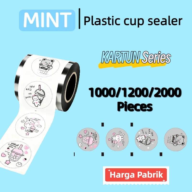 MINT PLASTIK LID CUP SEALER CUP SEAL CUP 1000 CUP MOTIF Milk Teh Milk Tea 1000 1200 2000 cup
