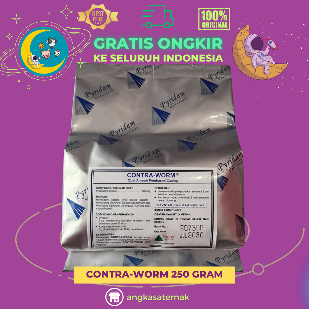 CONTRA-WORM 250 gram – Obat Ampuh Pembasmi Cacing Ternak
