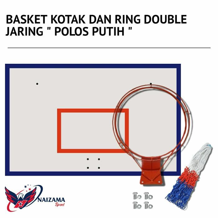 PAPAN BASKET KOTAK POLOS BAHAN PVC FOAM BOARD DAN RING - Putih