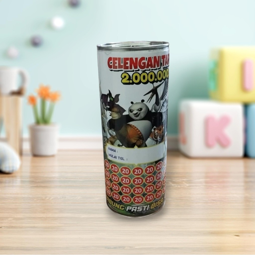 Clengen target jumbo buka tutup viral edukasi anak Celengan Hadiah Kertas