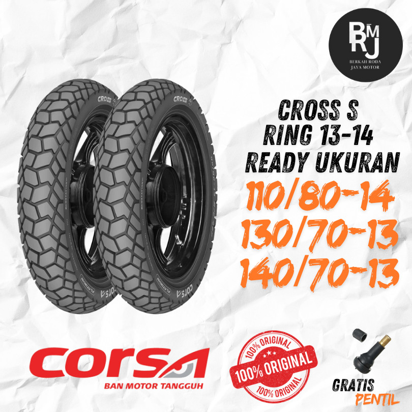 Paket BAN MOTOR MATIC CORSA CROSS S ADV 150 / 160 TUBLES Ring 14 110/80 Ring 13 130/70 DEPAN BELAKAN