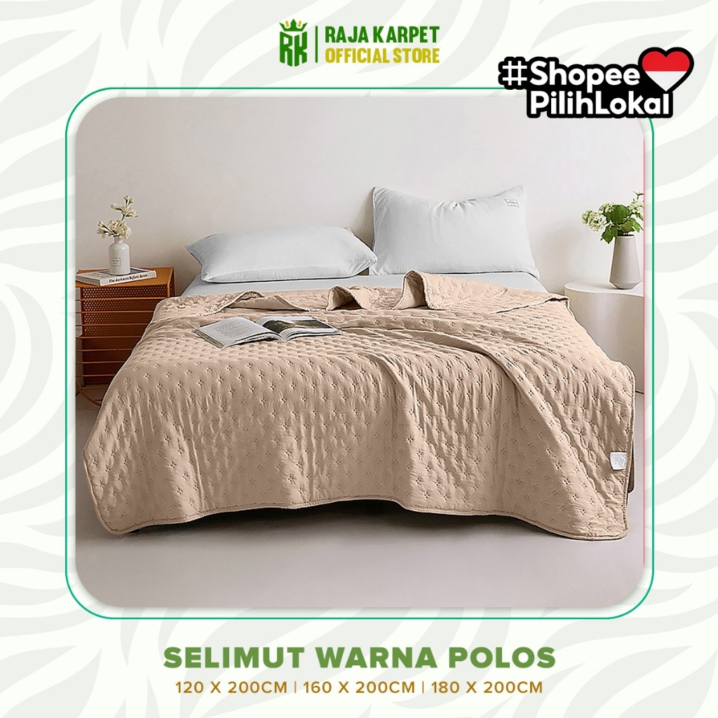 TOKOAKSA RAJA KARPET Selimut Polos Jepang Halus Lembut Bahan Microtex + Dacron Blanket Selimut Lembu