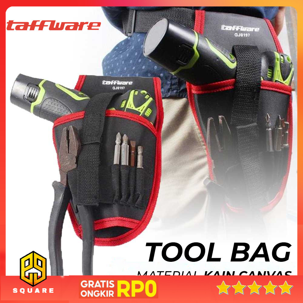 Taffware Tas Pinggang Perkakas Mesin Bor Tool Bag Fanny Pack - GJ0197 Original 99 Square