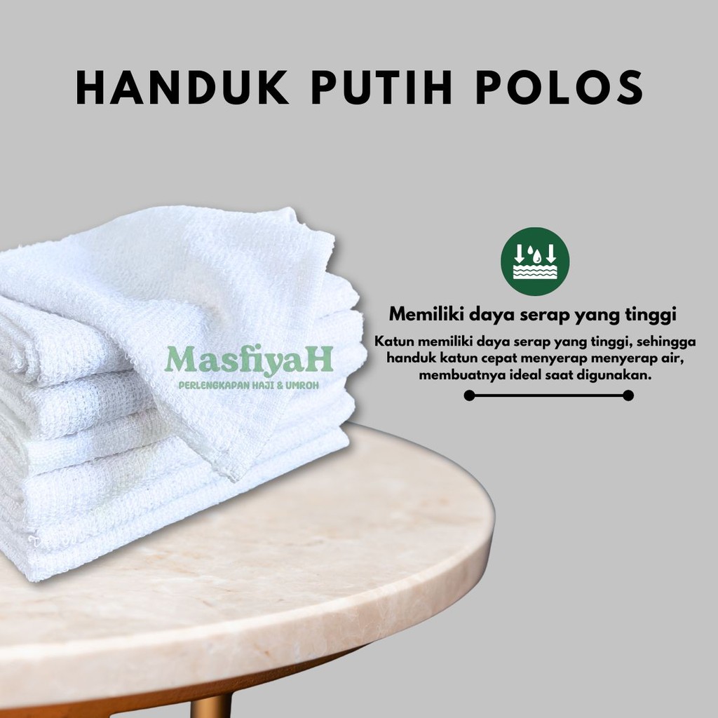 Diskon HANDUK UMRAH SAPU TANGAN UMRAH HANDUK HAJI SAPU TANGAN HAJI HANDUK PUTIH POLOS SAPU TANGAN PU
