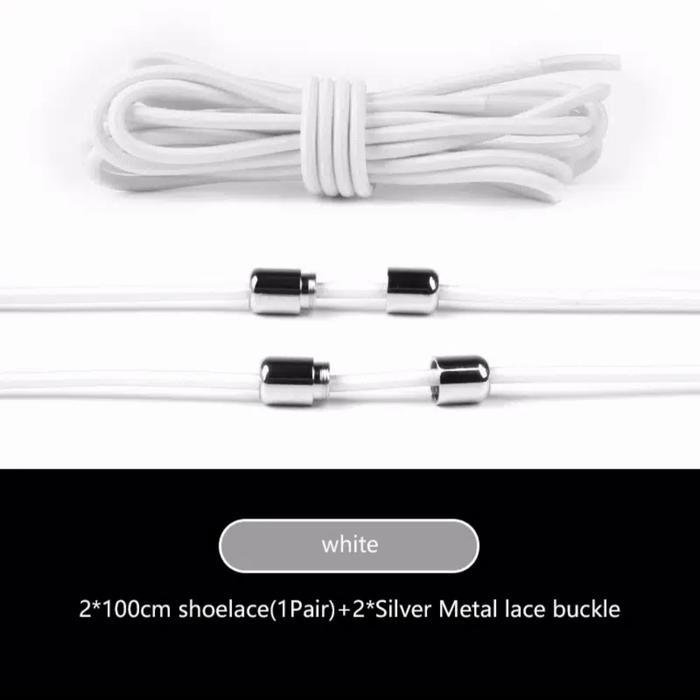 tali sepatu karet elastis - Putih