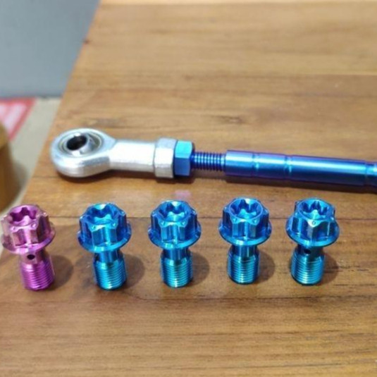 Baut nepel banjo titanium drat kasar 1.25 drat halus 1.0 untuk kaliper std nissin samurai dan rcb