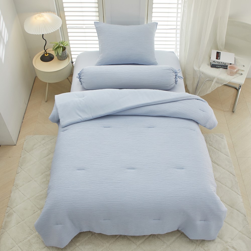 Informa Set Seprai Microfiber Gauze - Biru Icy Sprei Seprei Sheet Set Bed Sheet